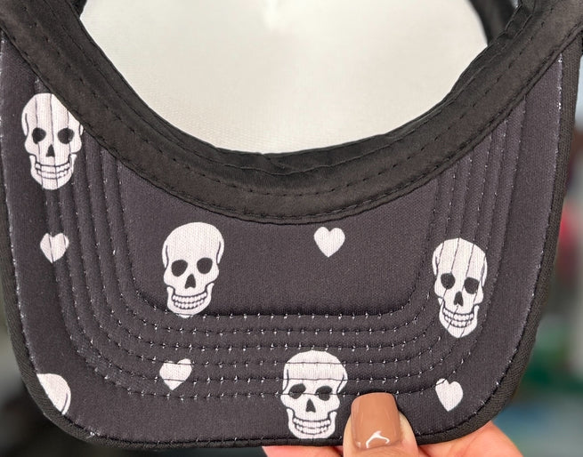 Skull + Heart Trucker Hat w/ peek-a-boo details
