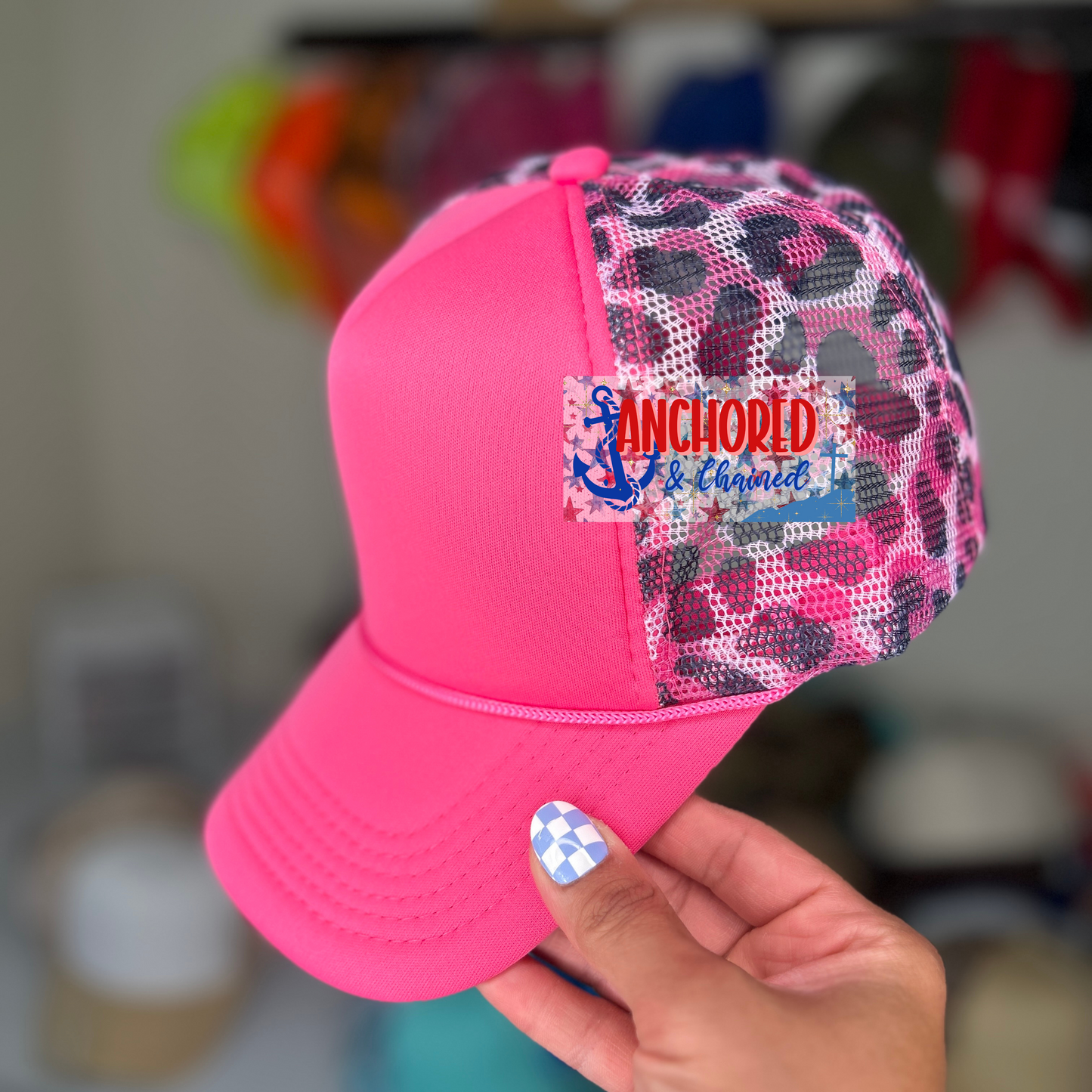 Hot Pink Leopard Trucker hat
