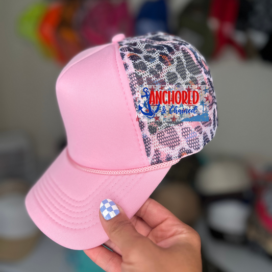 Pink Leopard Trucker hat