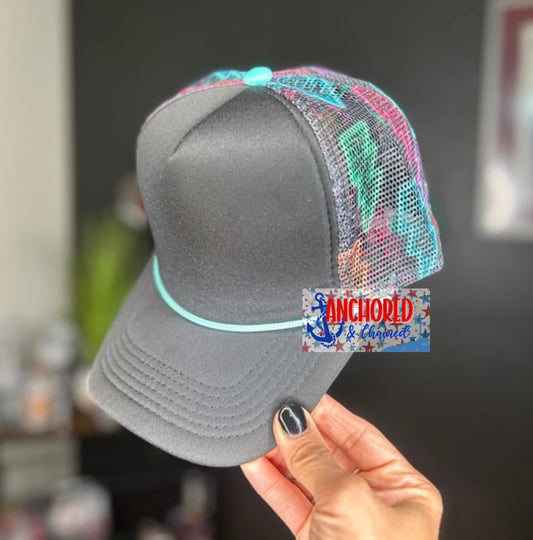 Black & Neon Lightning bolt Trucker Hat