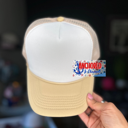Tan & White Trucker Hat