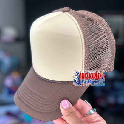 Chocolate Brown & Tan Trucker Hat